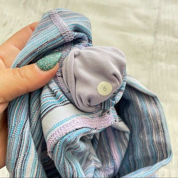 Lululemon wunder under pant (hi-rise) 29” in wave twist lilac caspian blue Sz 6 - Picture 3 of 8